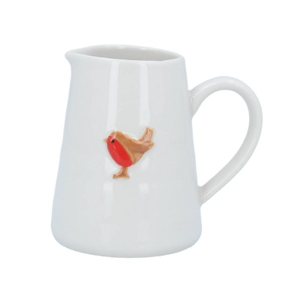 Stoneware Mini Jug with Robin